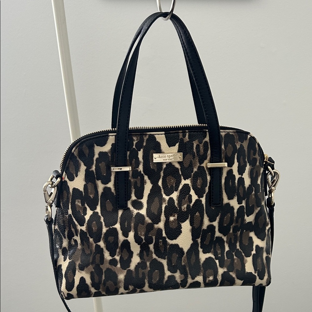 Kate Spade Leopard Print Satchel - Black and Brown